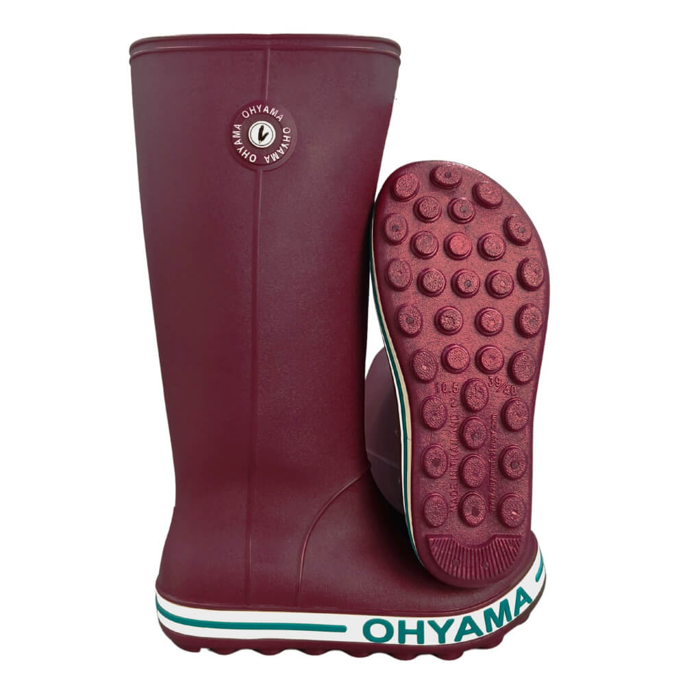 รองเท้าบูทถนอมเท้าพื้นปุ่ม OHYAMA รุ่น BAND  สีลูกหม่อน/เขียว เบอร์ 11 (รุ่นใหม่)_3